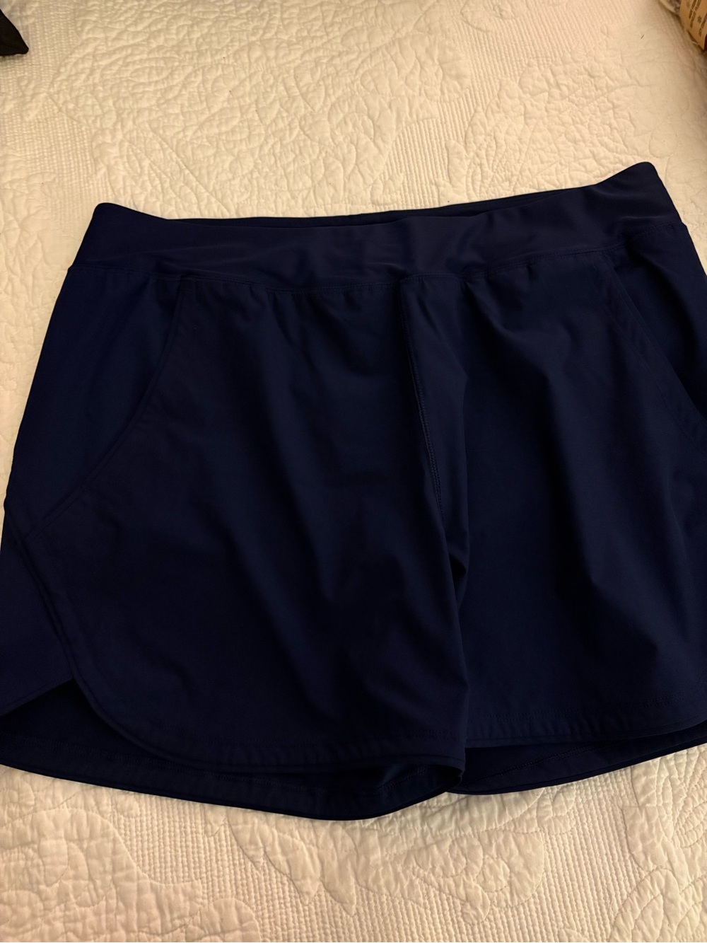 Lands' End Navy Swim Shirts with Side Pockets and Full Pantie Size 14